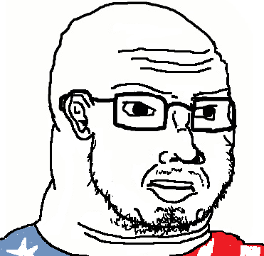 Wojak soy boy american shirt fat — Wojak meme