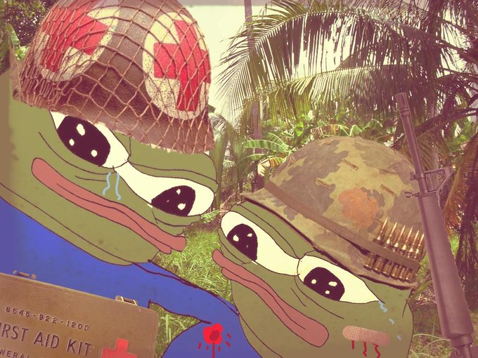 Pepe medic saves pepe soldier vietnam — Pepe meme