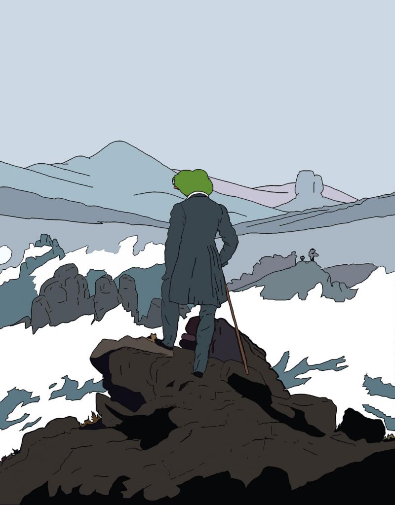 Pepe gazing at sea — Pepe meme
