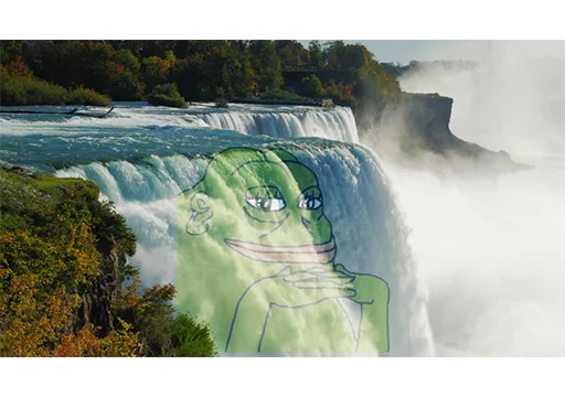 Niagara falls ghost Groyper sticker — Sticker Packs meme