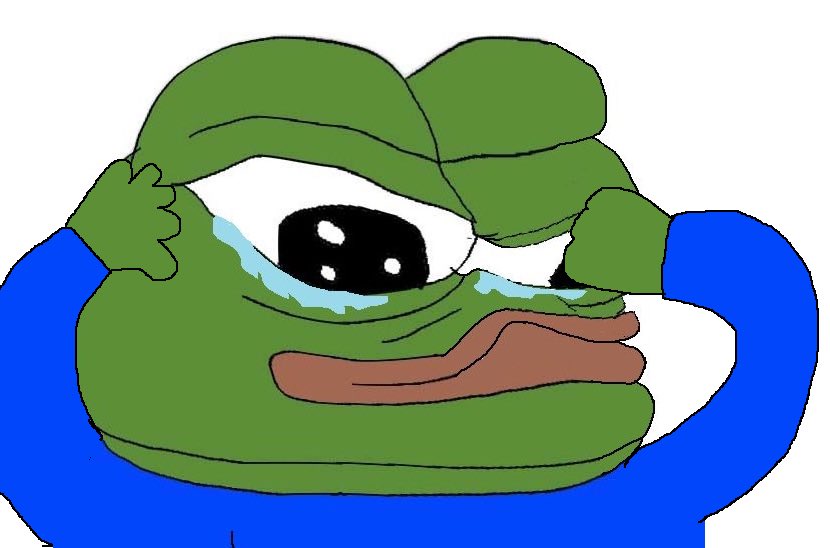 Pepe crying wiping eyes — Pepe meme