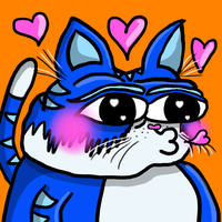 Toshi cat blowing cute kisses — $TOSHI meme