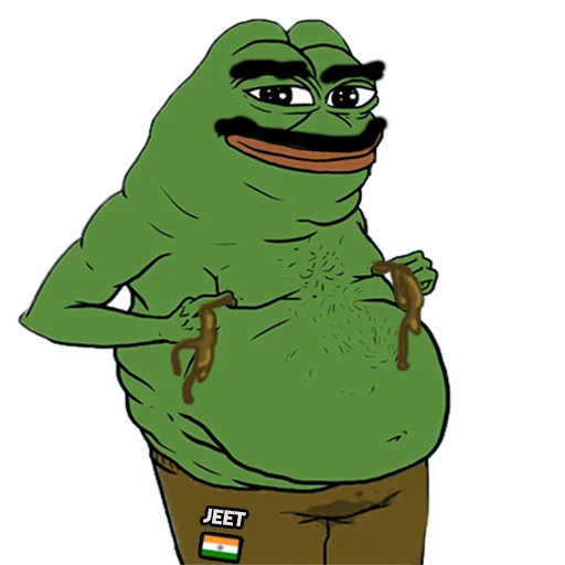 Shirtless jeet Jeet Degen sticker — Sticker Packs meme