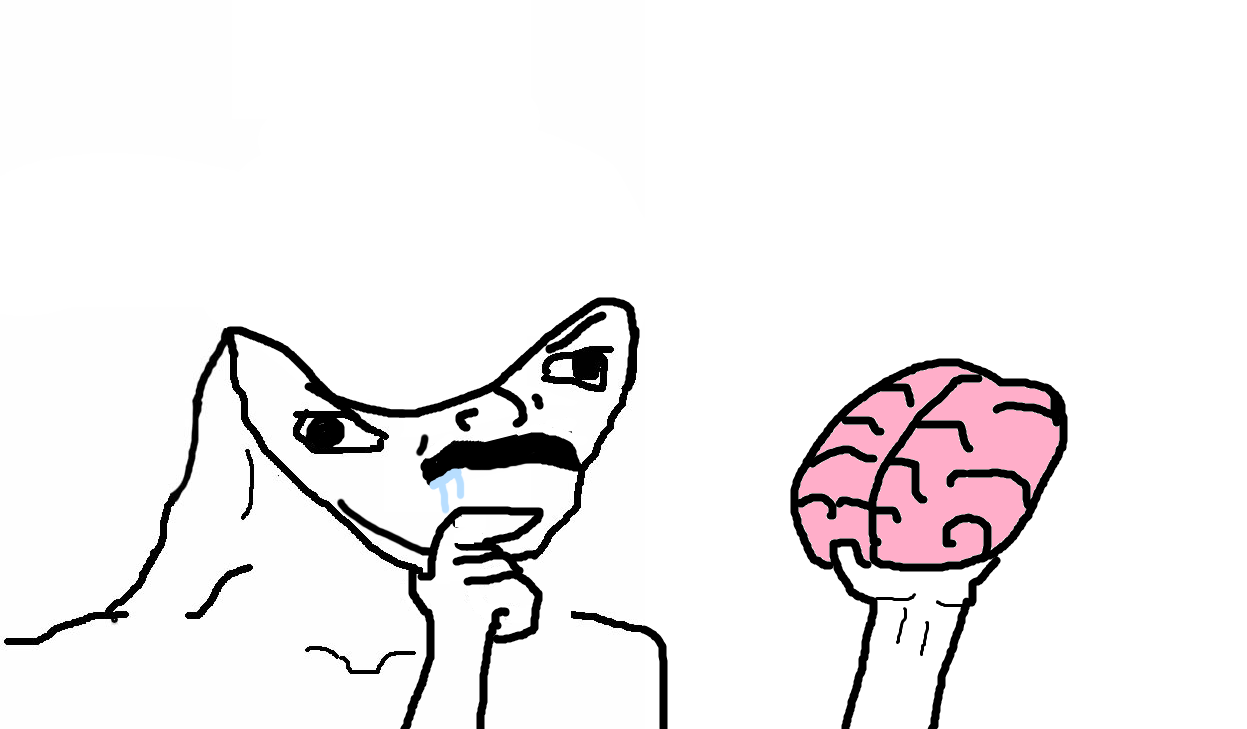 Brainlet unsure of brain — Brainlet meme