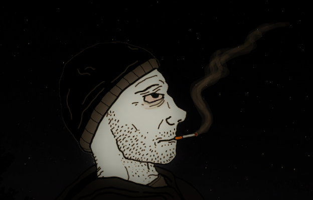 Wojak doomer night walk — Wojak meme