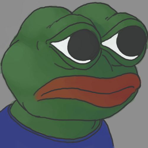 Pepe huge pupils and lips painting — Pepe meme
