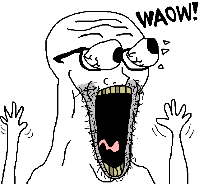 Wojak soy boy excited waow — Wojak meme