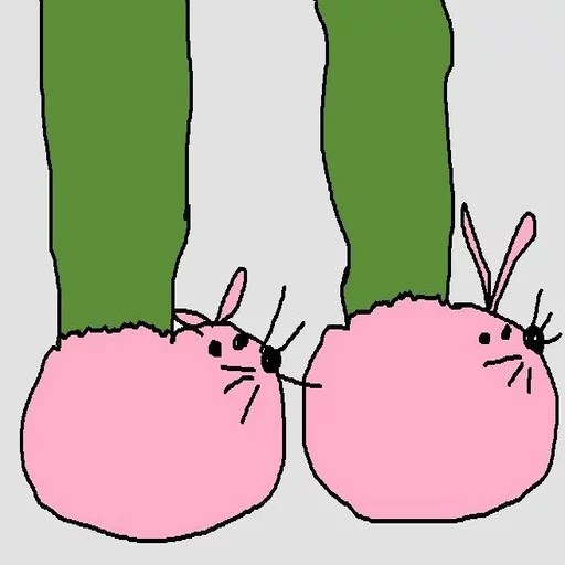Rabbit slippers Frog Friends sticker — Sticker Packs meme