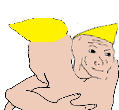 Wojak chads hugging — Wojak meme