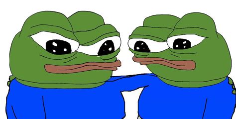 Pepes arms around each other — Pepe meme