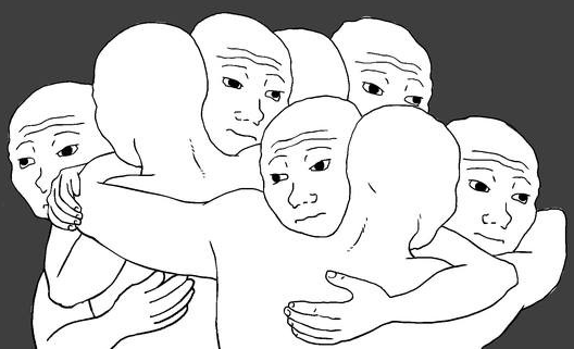 Wojaks group hug — Wojak meme