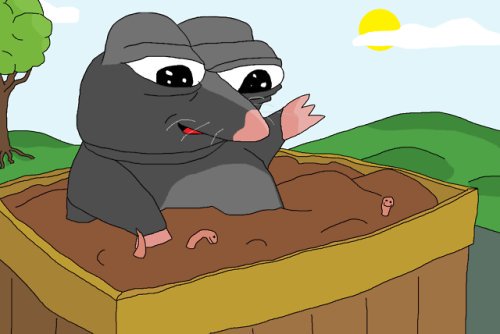 Pepe mole in dirt — Pepe meme