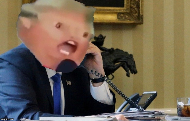 Trump suprised face phone — Reaction meme