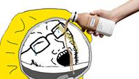 Wojak soy boy cant drink soylent hazmat suit — Wojak meme