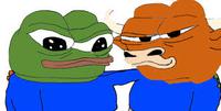 Pepe friends with golden bull — Pepe meme