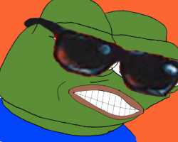 Pepe sunglasses teeth clenched — Pepe meme