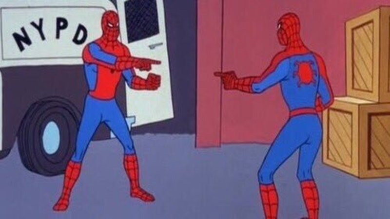 Spiderman pointing spiderman — Reaction meme