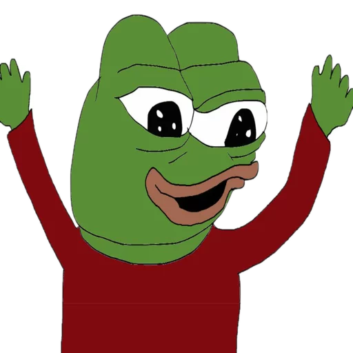 Red shirt celebration Frog Friends sticker — Sticker Packs meme
