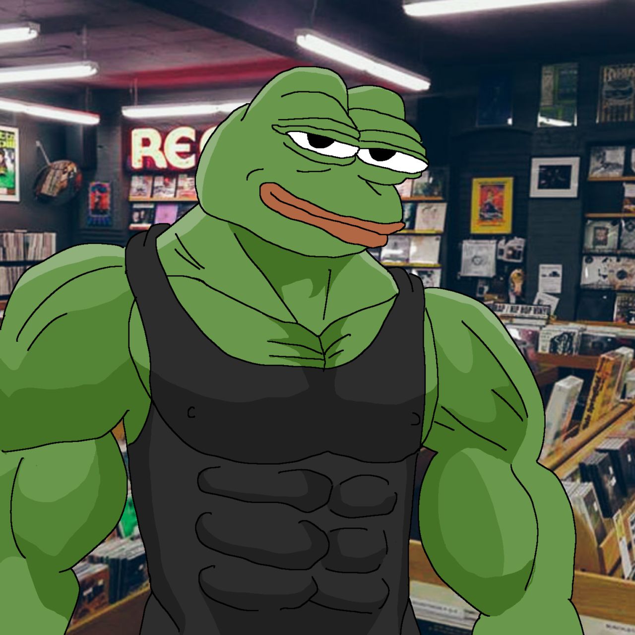 Pepe muscle book store — Pepe meme
