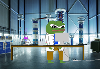 Pepe working in electricity lab — Pepe meme