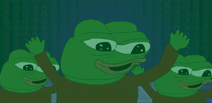 Pepes dancing happy — Pepe meme