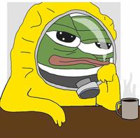 Pepe hazmat suit coffee table — Pepe meme