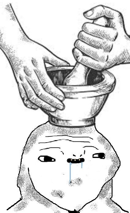 Brainlet mortar pestle brain — Brainlet meme